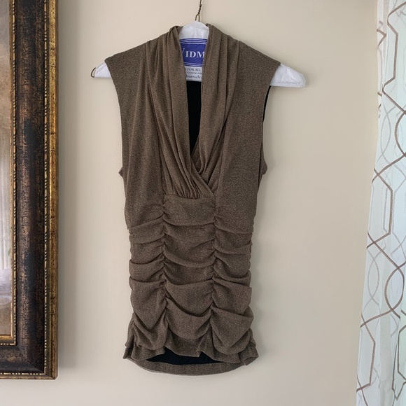 Kenneth Cole New York Tops - Kenneth Cole Metallic Gold Shimmering Dressy Top Evening/Formal